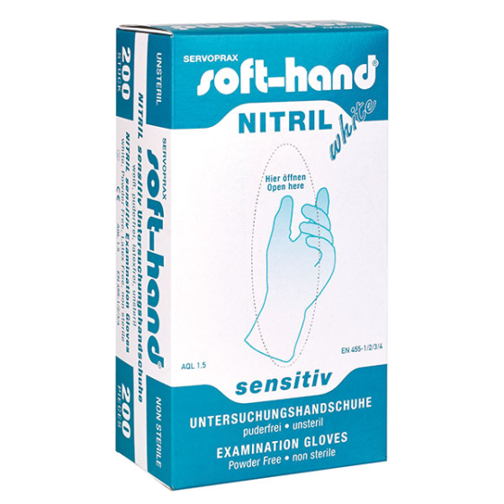 Nitril handschoen, poedervrij, wit, maat s, doos 200 stuks
